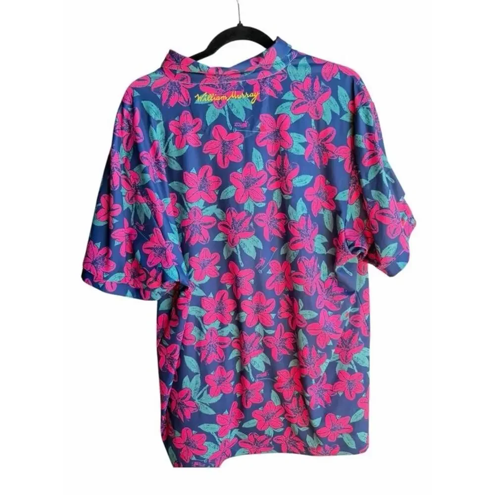 William Murray Golf Remastered Polo Shirt Colorful Pink/Blue Floral Size XL - Picture 10 of 15